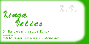 kinga velics business card